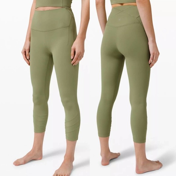 lululemon athletica Pants - Lululemon Nulu Fold Yoga High Rise Crop Leggings 23” Rosemary Green